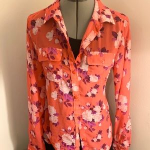 American Eagle Outfitters M sheer blouse b/u
